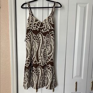 Stylish Brown and Cream Leaf Dress
